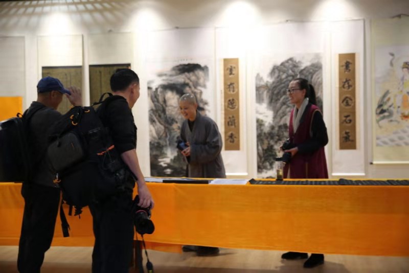温州雁荡山能仁寺为庆祝中华人民共和国七十周年庆典举办书画联展(图7)