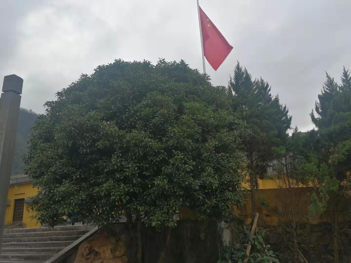 温州雁荡山能仁寺举行升国旗仪式(图2)